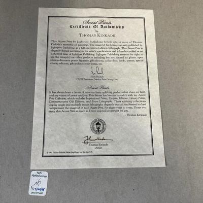 Framed Thomas Kinkade " Stepping Stone Cottage" 