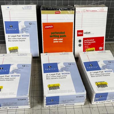Junior; Legal Pads 6 Dozen WHITE