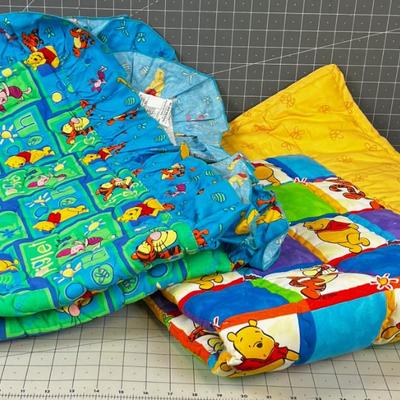 2 Whiney The Pooh Hand Crafted NEW Baby Blankets