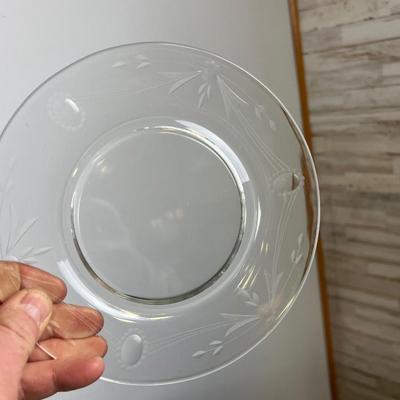 Glass Etched Dessert Plates 12