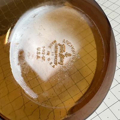 Fire King Amber Casserole Round with Lid