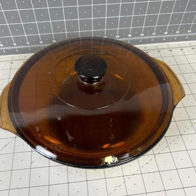 Fire King Amber Casserole Round with Lid