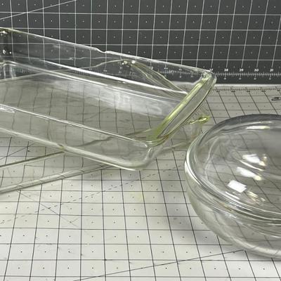 3 Pyrex Brand Baking Dishes. 