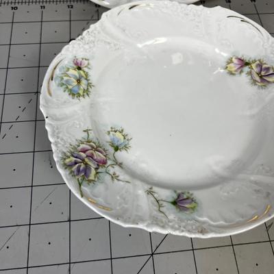 Porcelain Bone China Dessert Plates (6) Antique 