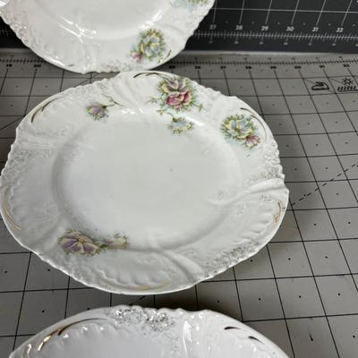 Porcelain Bone China Dessert Plates (6) Antique 