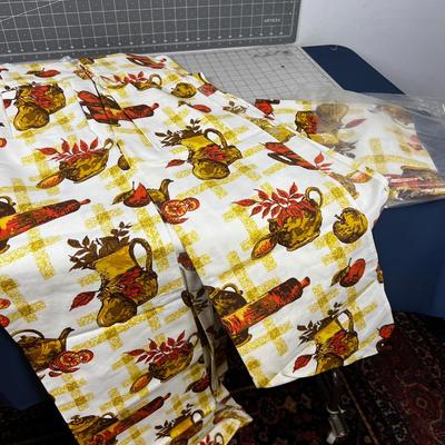 2 Sets of Vintage Valances and Drapes with Kitchen Motif