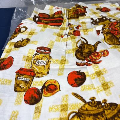 2 Sets of Vintage Valances and Drapes with Kitchen Motif