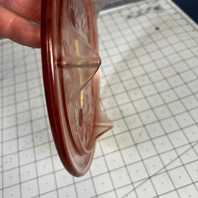 Pink Depression Glass Cake Plate