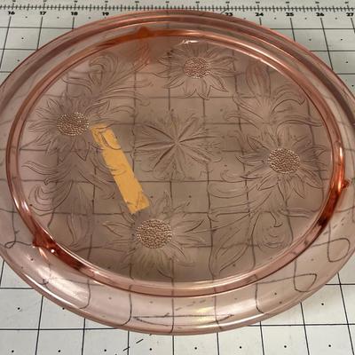 Pink Depression Glass Cake Plate