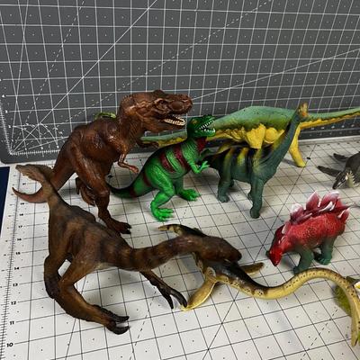 2nd lot of Dinosaur Toys: Green and Big T Rex 