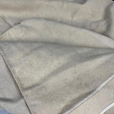 Vintage NATURAL Color  Wool Blanket 