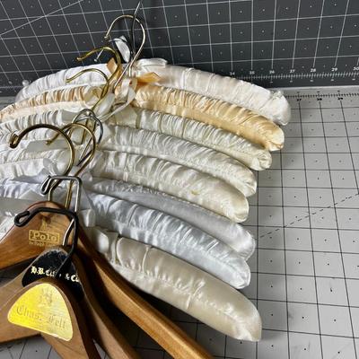 Hangers: Satin and Wood Vintage 
