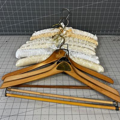 Hangers: Satin and Wood Vintage 