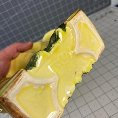 Yellow McCoy Figural  Lilies Vase 