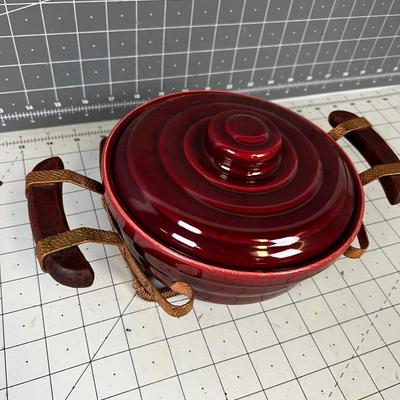 Bauer Casserole Dish with Copper Holder Circa 1960's