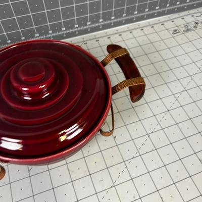 Bauer Casserole Dish with Copper Holder Circa 1960's