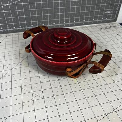 Bauer Casserole Dish with Copper Holder Circa 1960's