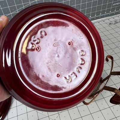Bauer Casserole Dish with Copper Holder Circa 1960's