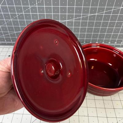 Bauer Casserole Dish with Copper Holder Circa 1960's