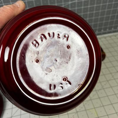 Bauer Casserole Dish with Copper Holder Circa 1960's