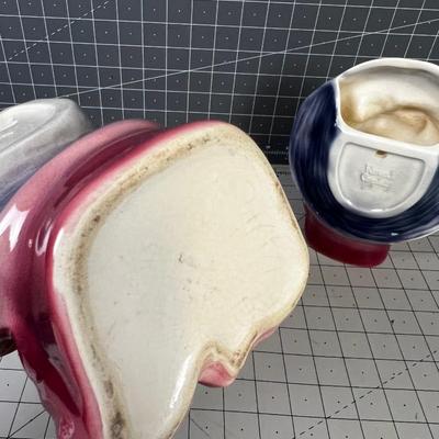 Royal Copley Cowboy & Cowgirl Wall Pockets 