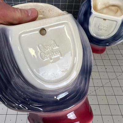 Royal Copley Cowboy & Cowgirl Wall Pockets 