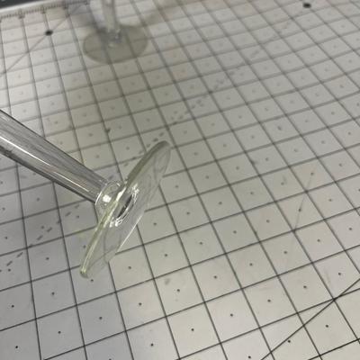 Pair of Matching Silver Rimmed Fluted Bud Vases