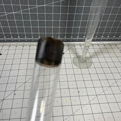 Pair of Matching Silver Rimmed Fluted Bud Vases