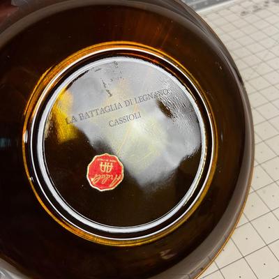 Ardalt Italy Glass Gilded Dish Battle of Legnanocassioli