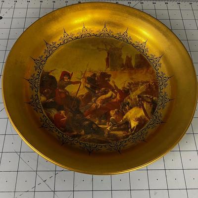Ardalt Italy Glass Gilded Dish Battle of Legnanocassioli