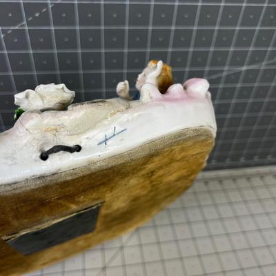 Antique Dresden Cherub Putti Mirror