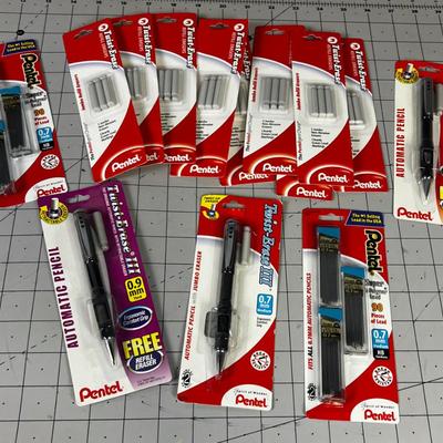 Pentel Lead and Erasers NEW in Package