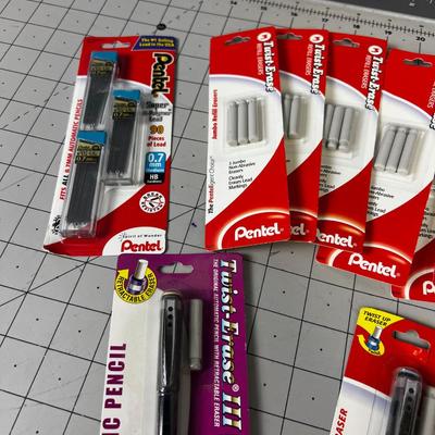 Pentel Lead and Erasers NEW in Package