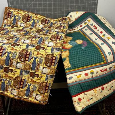 2 Hand Crafted Quilt Noah's Ark and  Rocking Horse 