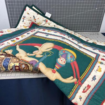 2 Hand Crafted Quilt Noah's Ark and  Rocking Horse 
