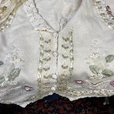 2 Ribbon Embellished Knit Vests && Jacket 