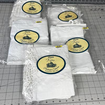 5 Various Styles of White Lace Shams 