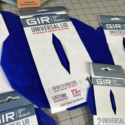 GRI Universal Lids for Everything. Platinum Grade Silicone & Microwave Steamer made from silicone 