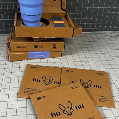 Lavender HUNU FOLDING Cups 4 plus 3 Straws. 
