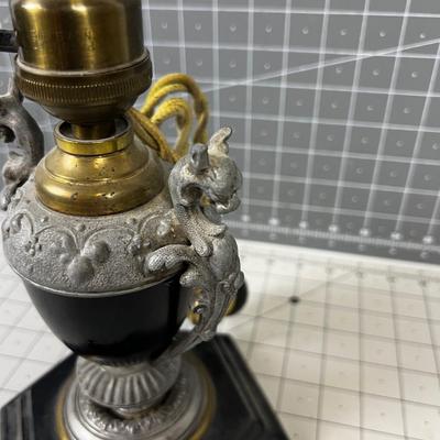 Antique Lamp with Gargoyles Circa 1920