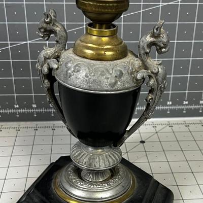 Antique Lamp with Gargoyles Circa 1920