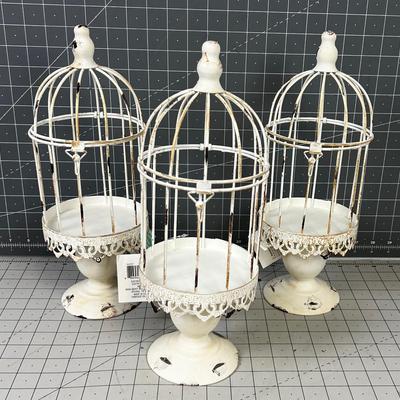 3 Metal Candle Holders 