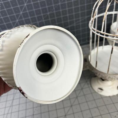 3 Metal Candle Holders 