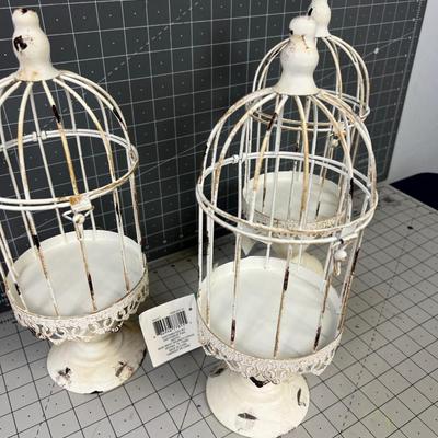3 Metal Candle Holders 
