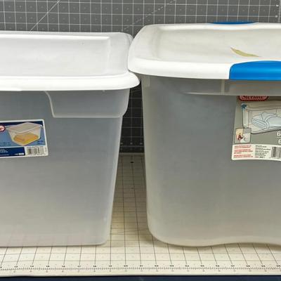 2 Clear Tubs with Lids