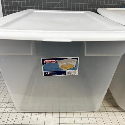 2 Clear Tubs with Lids