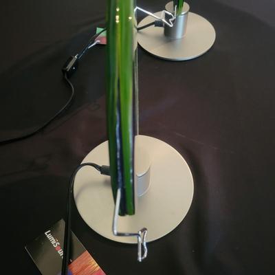 Pair of Glass & Metal LumiSource Lamps (B2-DW)