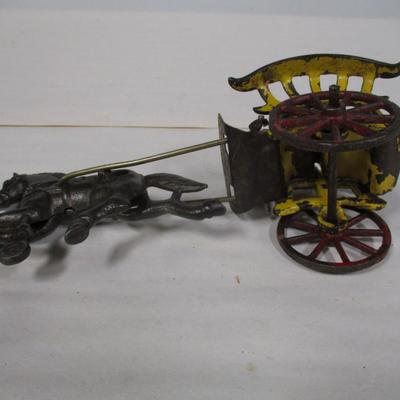Vintage Cast Iron Horse Drawn Wagon