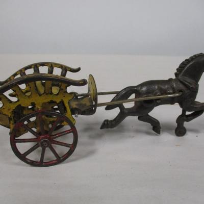 Vintage Cast Iron Horse Drawn Wagon