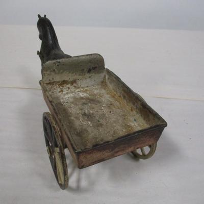 Vintage Ives Mechanical Horse with Cast Iron Cart
